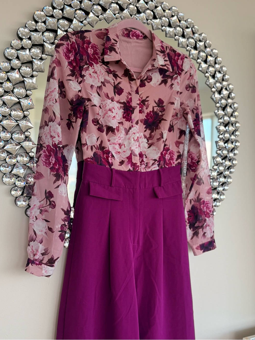 Ted Baker Purple floral jumpsuit - Picture 2 of 9